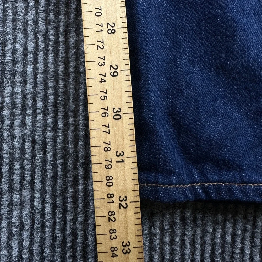 Levis 501 Original Fit Jeans Mens 34x34 Dark Indigo Blue Straight Leg Denim
